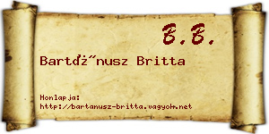 Bartánusz Britta névjegykártya